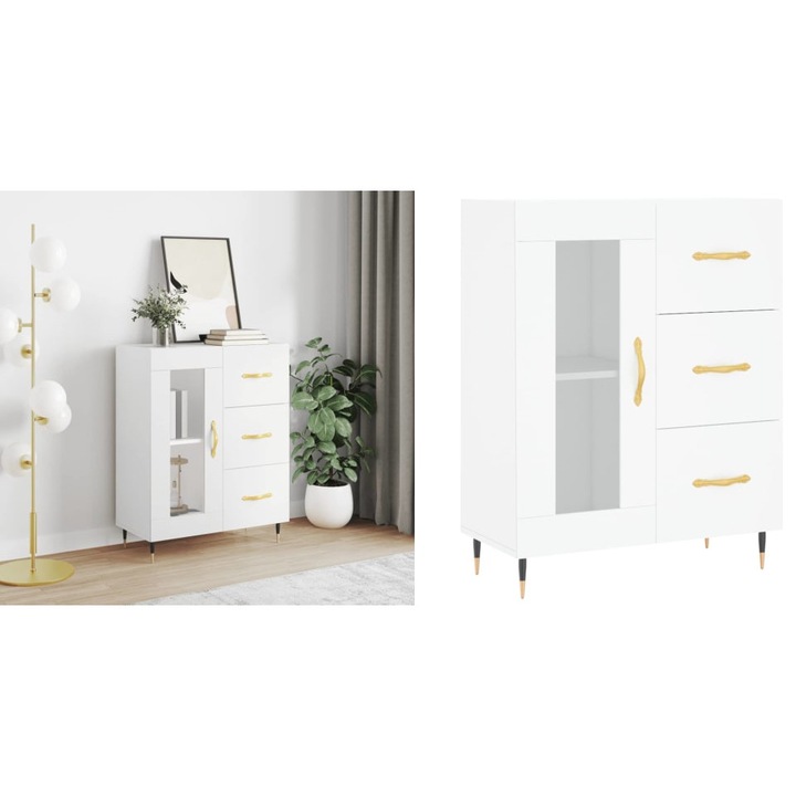 Servanta, alb, 69, 5x34x90 cm, lemn compozit