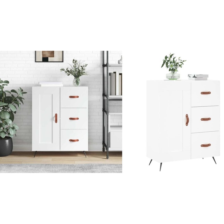 Servanta, alb, 69, 5x34x90 cm, lemn compozit