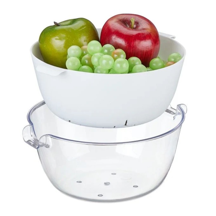 Szűrőedény B2X tálkával, műanyag, fogantyúval, 30x45cm