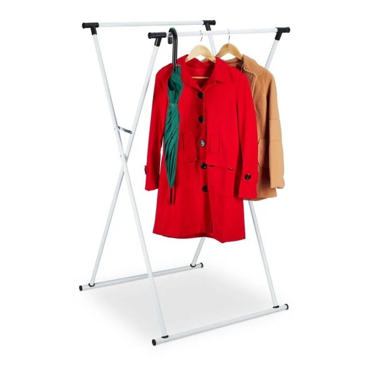 Összecsukható ruhatartó szekrény, Northix, 2 kihúzható rúd, fém, állítható méretek