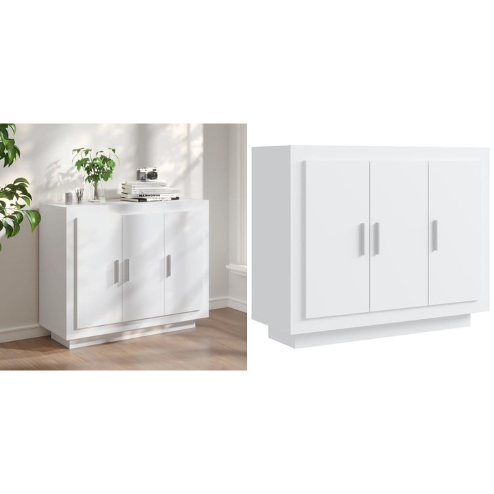 Dulap, alb, 92x35x75 cm, lemn compozit