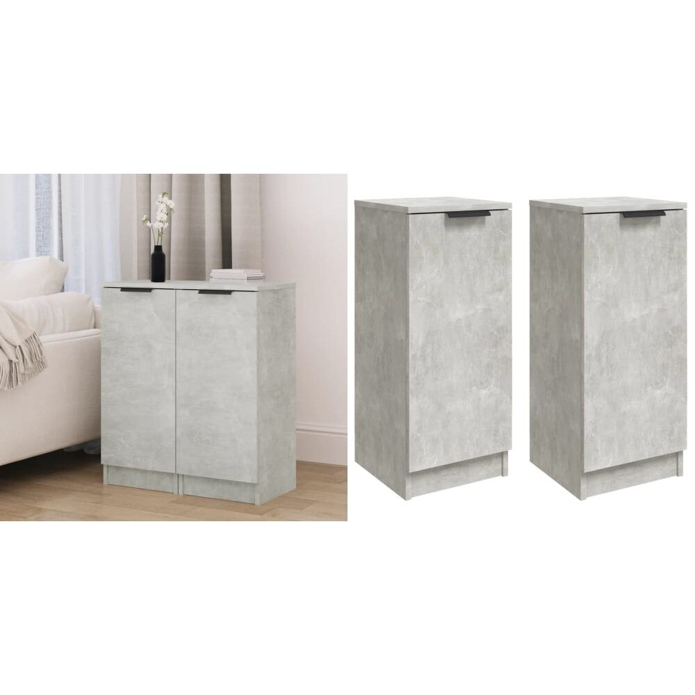 Set 2 Dulapuri, Gri beton, 30x30x70 cm, lemn compozit - eMAG.ro