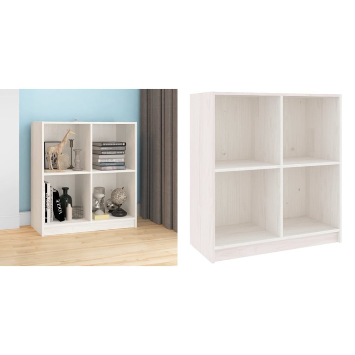 Servanta, alb, 70x33x76 cm, lemn de pin