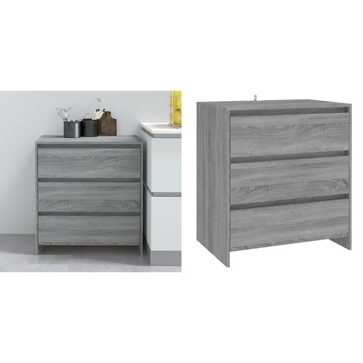 Servanta, stejar sonoma gri, 70x41x75 cm, lemn prelucrat