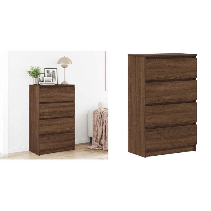 Servanta, stejar maro, 60x35x98, 5 cm, lemn prelucrat