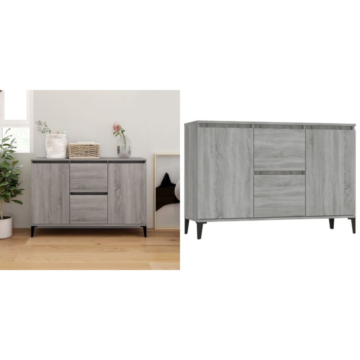 Servanta, gri sonoma, 104x35x70 cm, lemn prelucrat