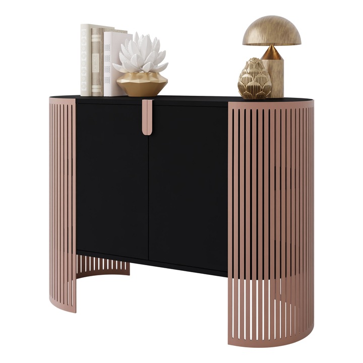 Comoda Zinzit, MIRJAN 24, cupru / negru, 40x120x90 cm