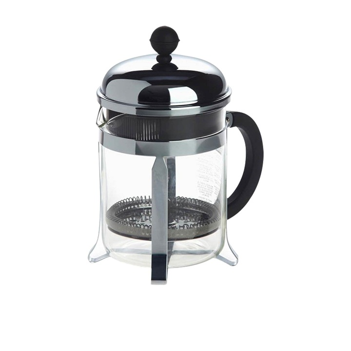 Cafetiera Bodum French Press Chambord, 500Ml / 4 Cani, Argintiu, Sticla Rezistenta, Filtru Otel Inoxidabil