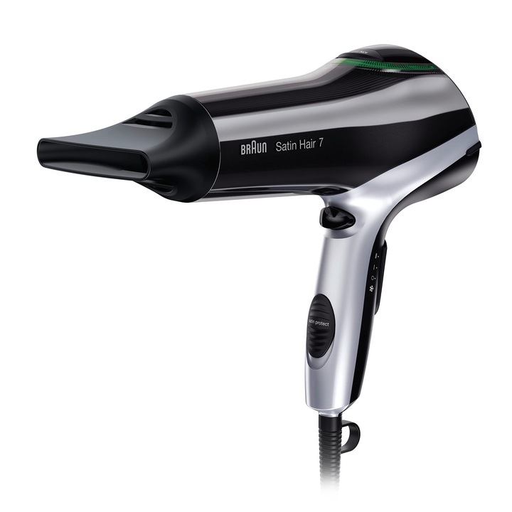 Braun Satin Hair 7 hajszárító, professzionális hajszárító Iontec és Satin Protect technológiával, HD710, fekete