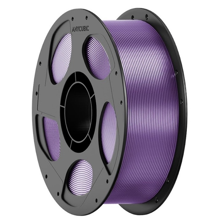 Filament Anycubic PETG 1kg Violet transparent, rezistent la umiditate și temperatură, pentru imprimanta 3D