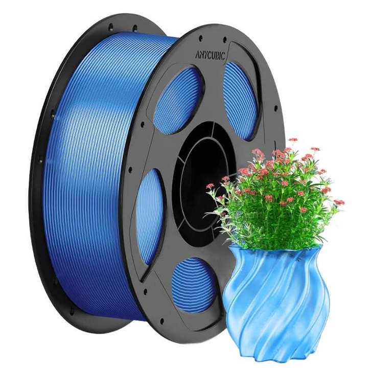 Филамент, Anycubic PETG, 1кг, Прозрачен син, за 3D принтер
