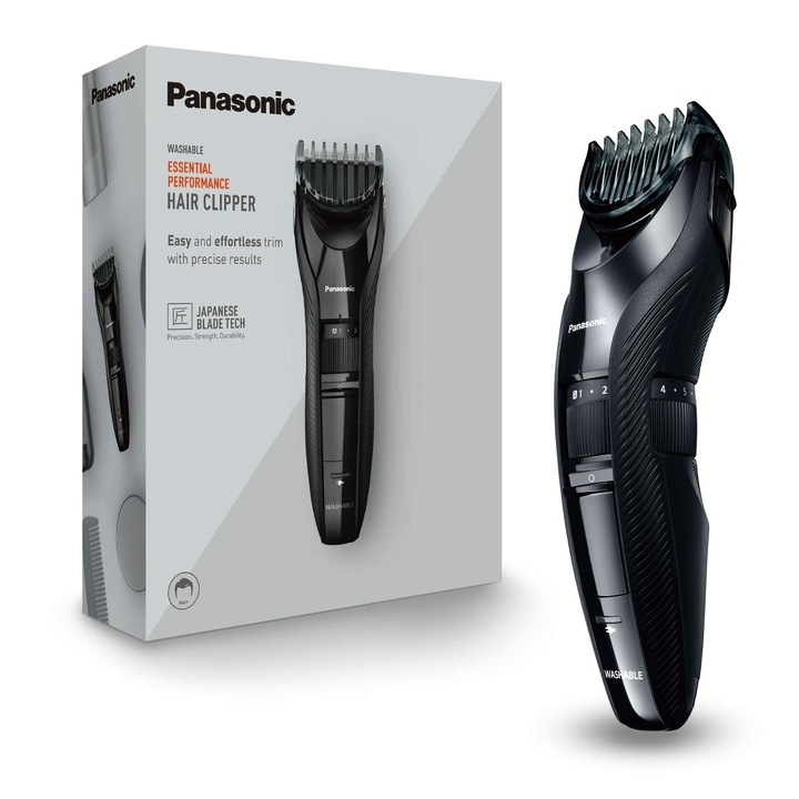 Panasonic Er-Gc53K503 Férfi Hajvágó, Hordozható Vezeték Nélküli Hajnyíró, Vízálló, 19 Hosszbeállítás, 1 Tartozék, Vezeték Nélküli És Vezetékes Működés, Fekete