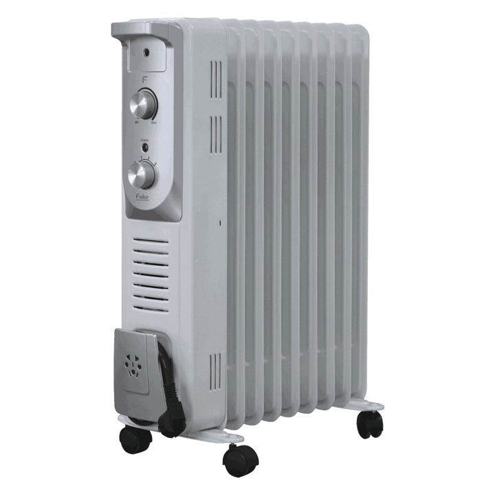 Radiator electric Fakir Trend OR-09, 2000 W, 9 elementi, termostat reglabil, roti, 68, 7x16x53cm