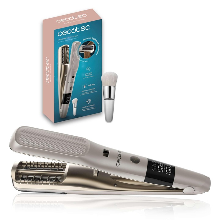 Cecotec Haircare Smoothends hajvágó gép, vezeték nélküli hajvégeltávolító az egészséges és ragyogó hajért, akkumulátoros működés, 140 perc üzemidő, tartály, tisztítókefe mellékelve