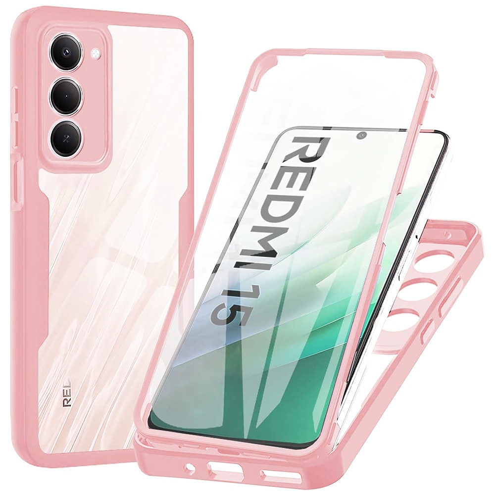 Husa pentru Xiaomi Redmi 15 4G / Redmi 15 5G + Folie - Techsuit ColorVerse 360 Series - Pink