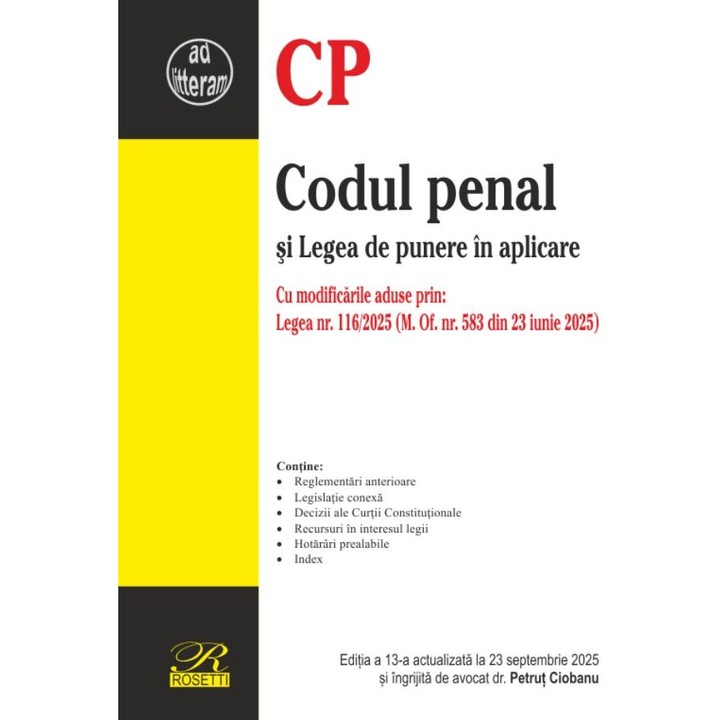 Codul penal si Legea de punere in aplicare - Petrut Ciobanu