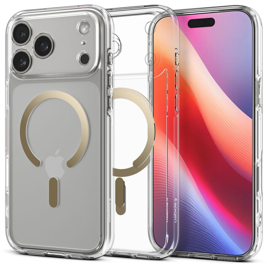Husa pentru iPhone 17 Pro Max - Spigen Ultra Hybrid MagSafe - Clear/Gold