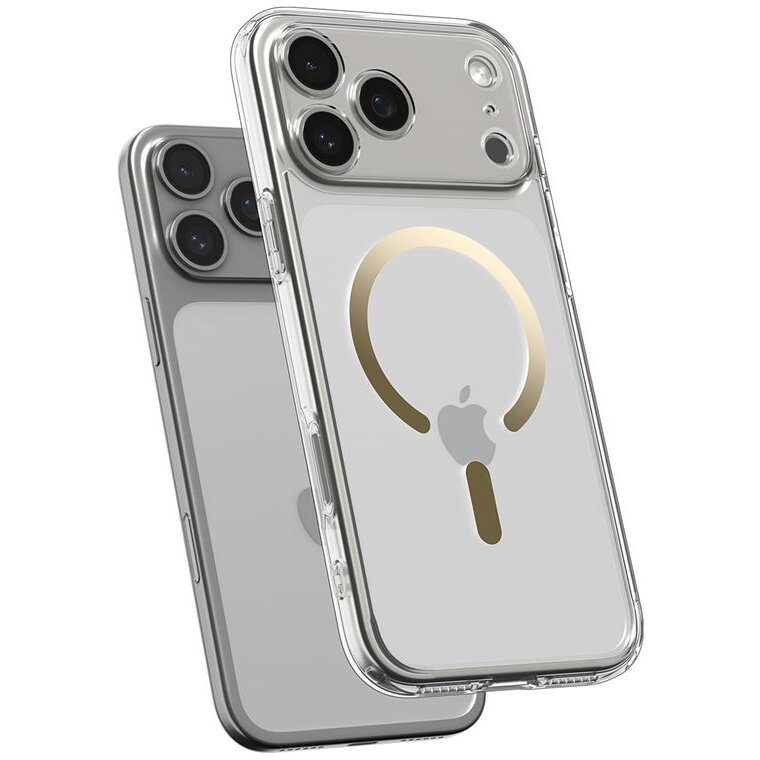 Husa pentru iPhone 17 Pro Max - Spigen Ultra Hybrid MagSafe - Clear/Gold