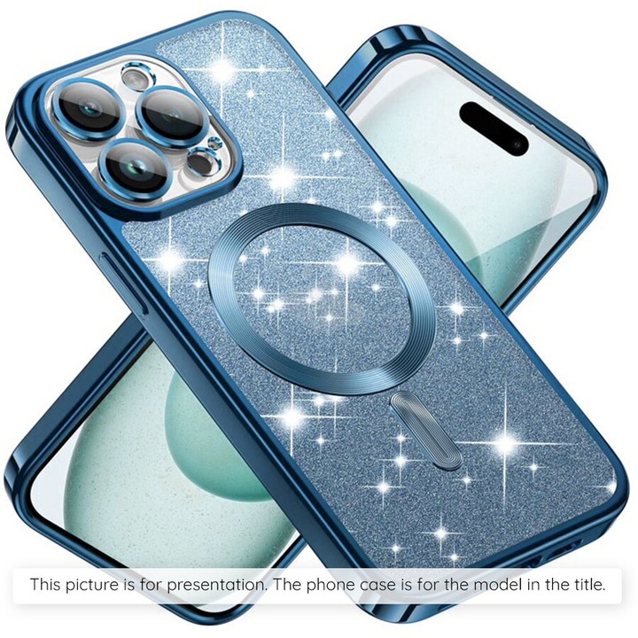 Husa pentru Samsung Galaxy A17 5G / A17 4G - Techsuit Luxury Glitter MagSafe - Light Blue