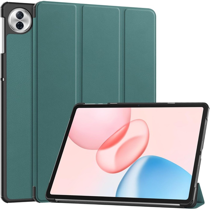 Husa Sigloo pentru tableta Honor Pad 10, 12.1" (2025), – Slim, Tri-Fold Magnetic, Piele Ecologica, Stand Reglabil, – Verde