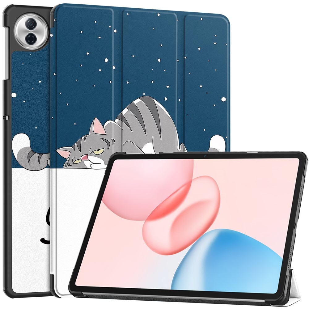 Husa Sigloo pentru tableta Honor Pad 10, 12.1" (2025), – Slim, Tri-Fold Magnetic, Piele Ecologica, Stand Reglabil, – model Lazy Cat