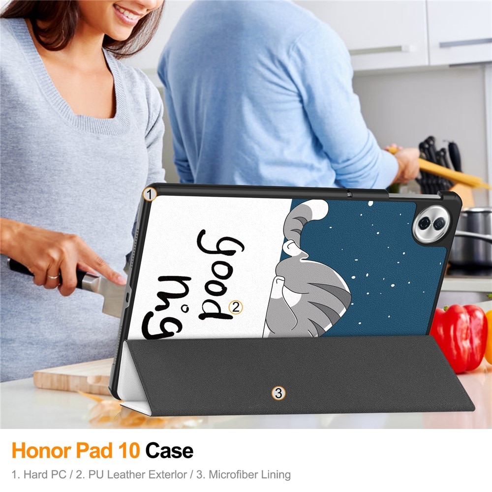 Husa Sigloo pentru tableta Honor Pad 10, 12.1" (2025), – Slim, Tri-Fold Magnetic, Piele Ecologica, Stand Reglabil, – model Lazy Cat