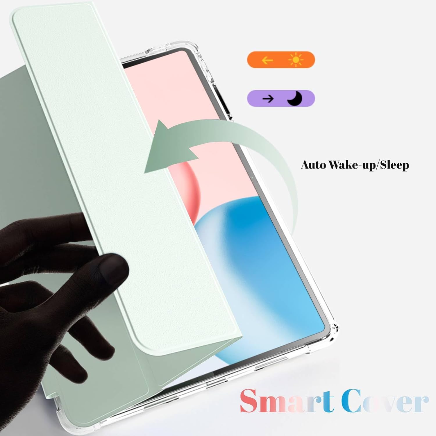 Husa Sigloo pentru tableta Honor Pad 10, 12.1" (2025), – Slim, Tri-Fold Magnetic, Spate Transparent, Suport Stylus, Piele Ecologica – Negru