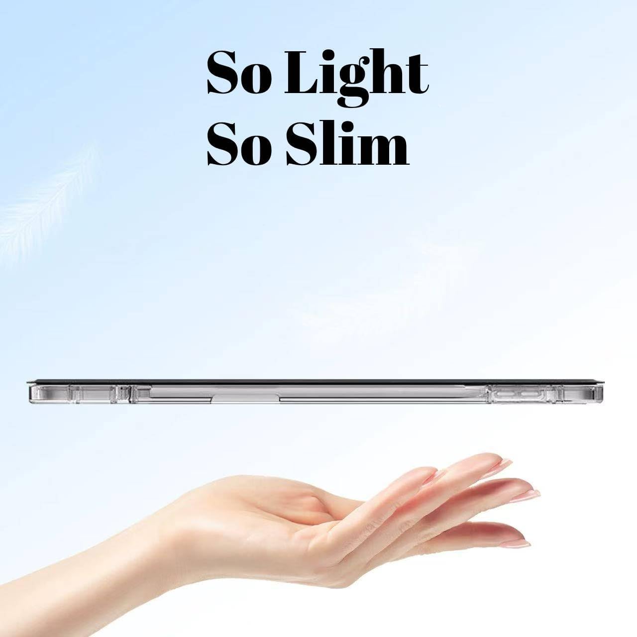 Husa Sigloo pentru tableta Honor Pad 10, 12.1" (2025), – Slim, Tri-Fold Magnetic, Spate Transparent, Suport Stylus, Piele Ecologica – Negru