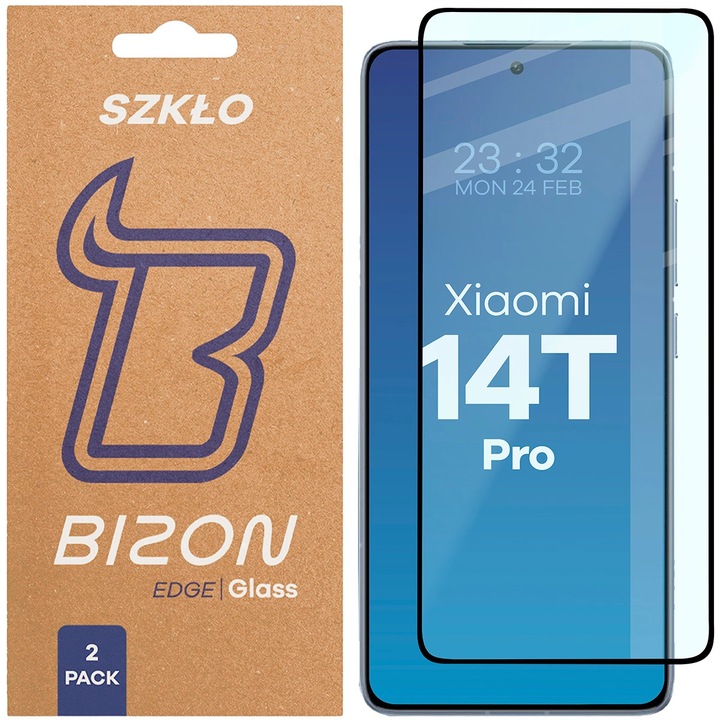 Комплект 2 Стъклен протектор, Bizon Glass Edge Duo За Xiaomi 14T Pro