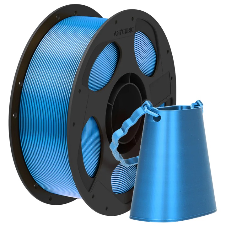 Filament Anycubic PLA SILK, Albastru, 1kg, 1,75mm, rezistent, eco-friendly