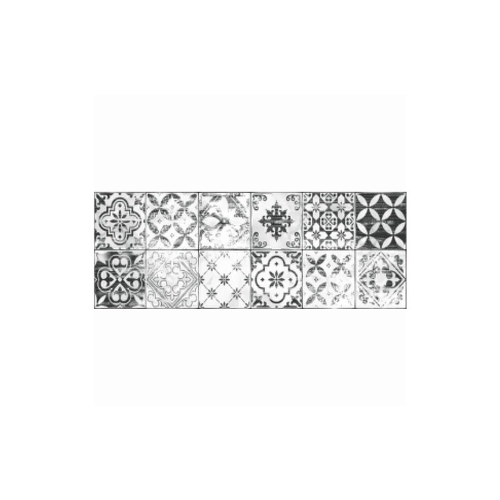 Piesa decorativa Mat Patchwork White 4764, tip decor, 25.5x75.5 cm, alb
