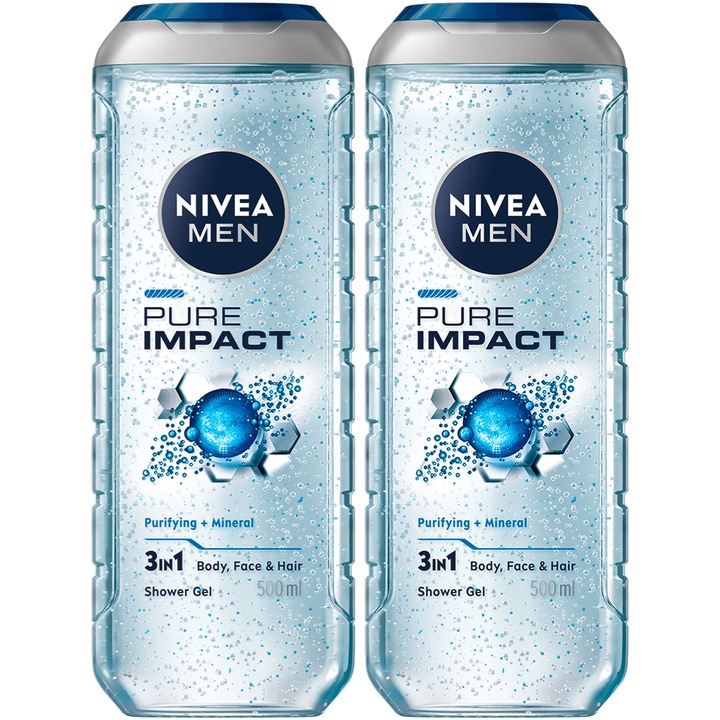 Комплект: Душ гел NIVEA Pure Impact 2 x 500 мл
