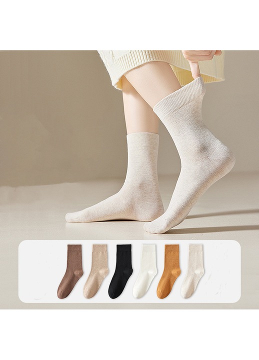 Set 6 Perechi Sosete pentru Femei, Esther Beauty, Bumbac, Antibacteriene si Absorbante, Multicolor, Marime 34-40 EU