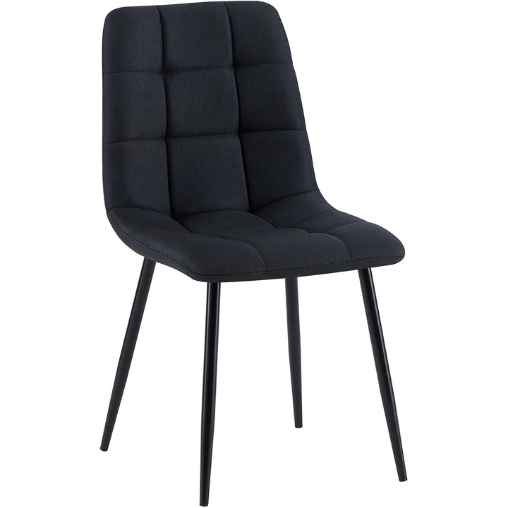 Scaun de masa Antibes din material textil negru