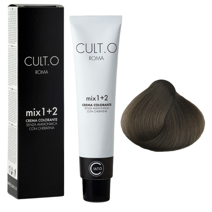 Professzionális tartós hajfesték - 6.1 sötétszőke hamvas (Hamvas&Arany) 60ml mix 1+2, Cult.O, Faipa Professional Romania