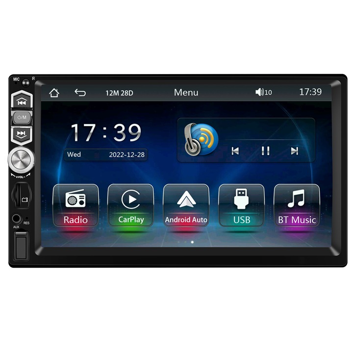 Navigatie universala 7 inch 1DIN CarPlay, Android Auto, Bluetooth 5.1, Camera de Marsarier Inclusa