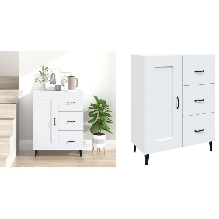 Dulap, alb, 69, 5x34x90 cm, lemn compozit