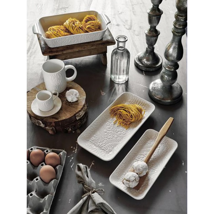 Tava gatit portelan Tognana Copenhagen 20x15.5x5 cm alb
