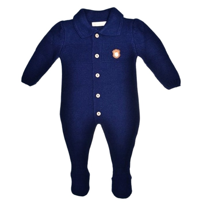 Salopeta cu maneca lunga, pentru baieti, Mini Junior 2018A, Albastru 122441