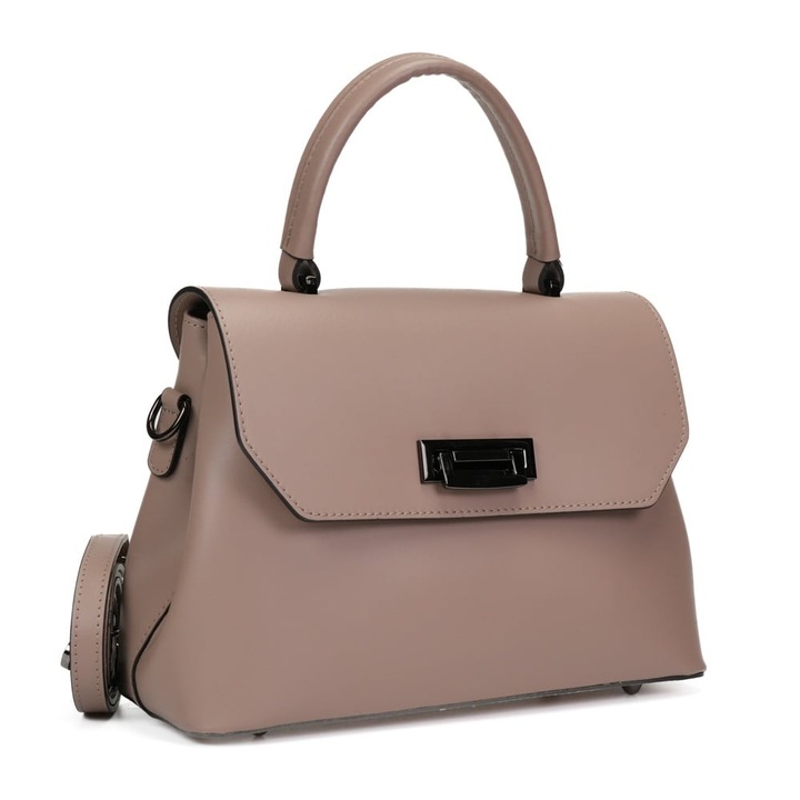 Poseta Piele Alana - Roz Pudra, Geanta Casual din Piele Naturala, Geanta, Genti