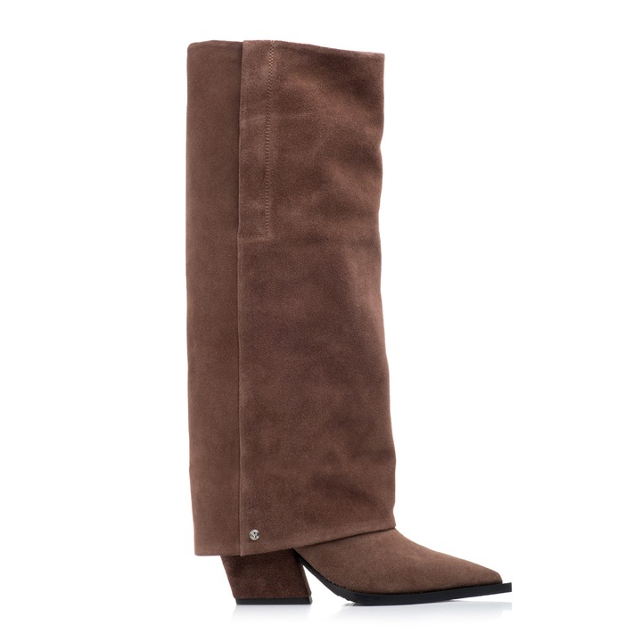 Cizme Musette CALABRIA A228, Piele intoarsa, Maro