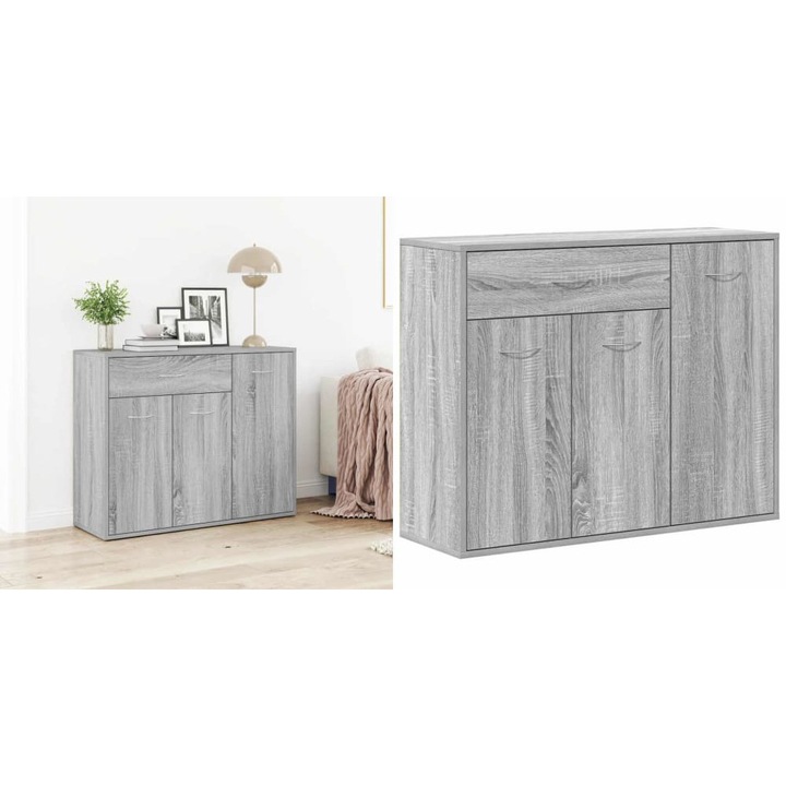 Servanta, sonoma gri, 88x30x70 cm, lemn compozit