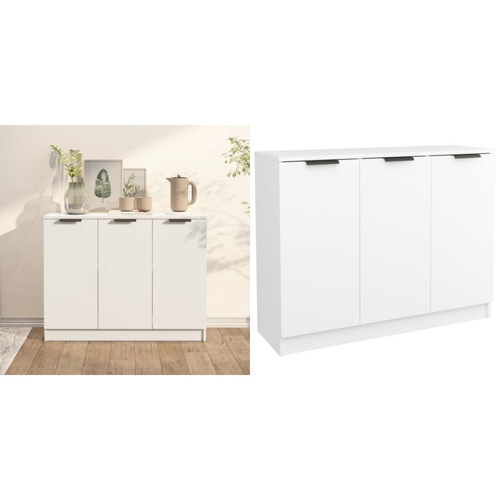 Servanta, alb, 90, 5x30x70 cm, lemn prelucrat