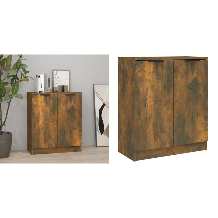 Servanta, stejar fumuriu, 60x30x70 cm, lemn prelucrat