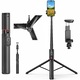 Trepied Foto Telescopic EvoSmart™ C21 Profesional, Selfie Stick Pentru Telefon, Telecomanda Bluetooth, Universal, Ajustabil, Lungime 134cm, Aluminiu, Negru