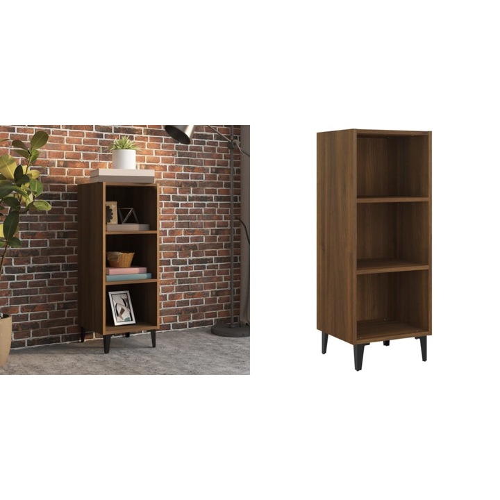 Servanta, stejar maro, 34, 5x32, 5x90 cm, lemn prelucrat