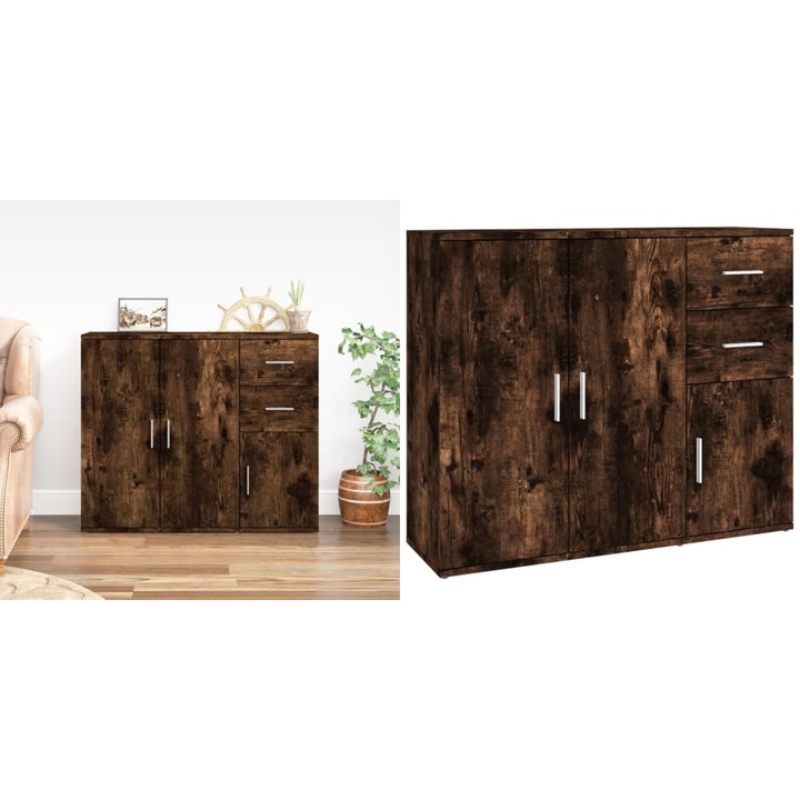 Servanta, stejar fumuriu, 91x29, 5x75 cm, lemn prelucrat