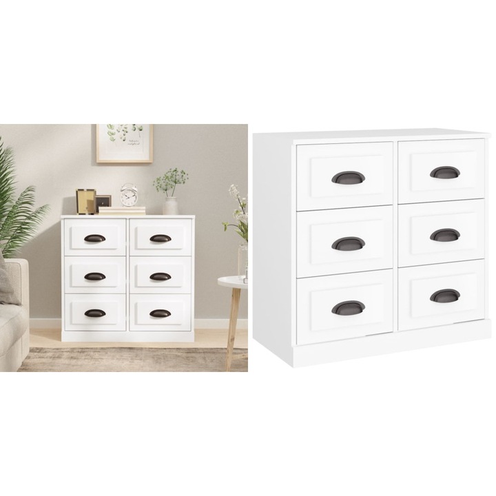 Servanta, alb, 70x35, 5x67, 5 cm, lemn prelucrat