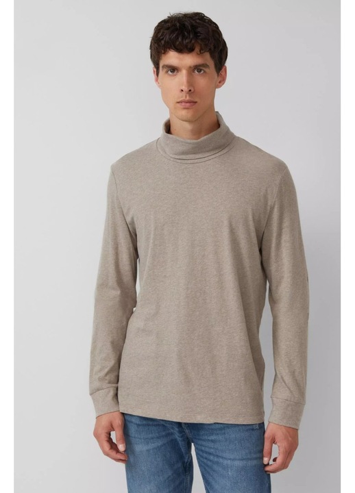 S.Oliver Bluza barbati, cu guler si croiala Regular Fit, Bej, 3XL