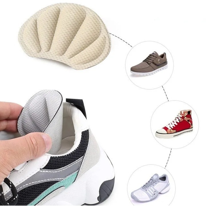 Set 2 Branturi cu Pernite pentru Calcai, pentru Incaltaminte, Universal, 9.6x6 cm, Crem